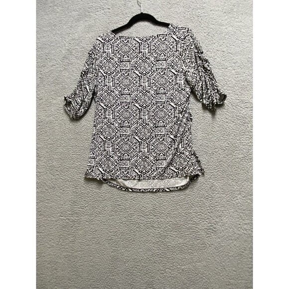 Alfani Women’s  Plus Size Printed Short Sleeve Top Size M black White - Picture 6 of 7